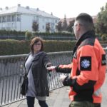 21.09.2021. Kielce. Ćwiczenia w ramach kampanii promującej bezpieczeństwo w ruchu drogowym oraz właściwe udzielanie pierwszej pomocy / Wiktor Taszłow / Radio Kielce