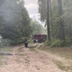 16.09.2021. Ostrowiec Świętokrzyski. Ćwiczenia strażaków na terenie leśnictwa Zwierzyniec / Emilia Sitarska / Radio Kielce