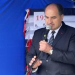 01.09.2021. Drygulec. Uroczystości upamiętniające ofiary II wojny światowej. Na zdjęciu: Szymon Sidor - wójt gminy Wojciechowice / Emilia Sitarska / Radio Kielce