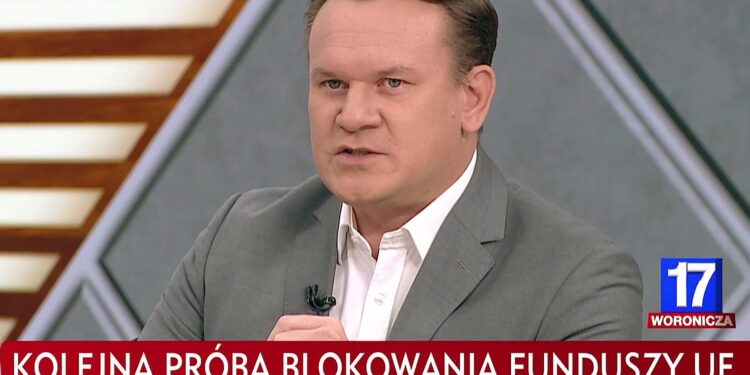 Europoseł Dominik Tarczyński w programie „Woronicza 17” w TVP Info / TVP Info