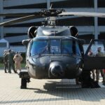 03.09.2021. Kielce. Przygotowania do Targów MSPO. Helikopter Black Hawk / Wiktor Taszłow / Radio Kielce