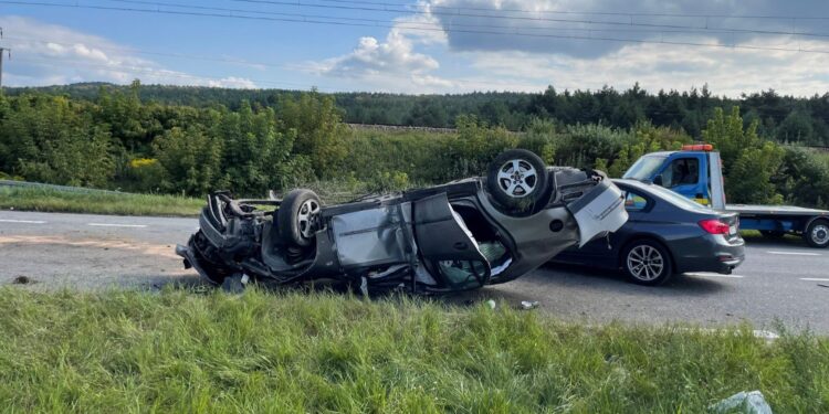 14.09.2021. Kielce. Wypadek na ul. Krakowskiej / Dionizy Krawczyński / Radio Kielce