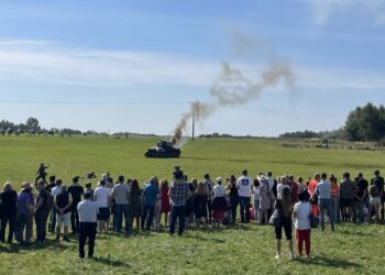 11.09.2021. Grzybów koło Staszowa. Widowisko „Ostatni żołnierz września - Hubal - historia prawdziwa" / Grażyna Szlęzak-Wójcik / Radio Kielce