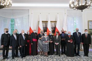 19.10.2021. Warszawa. Narodowy Dzień Pamięci Duchownych Niezłomnych. Wręczenie odznaczeń państwowych w Belwederze / Leszek Szymański / PAP