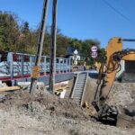 11.10.2021. Polanów. Budowa mostu na trasie krajowej nr 79 / GDDKiA