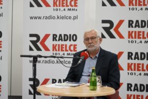 17.10.2021. Studio Polityczne Radia Kielce. Na zdjęciu: Lucjan Pietrzczyk - Platforma Obywatelska / Sebastian Kalwat / Radio Kielce