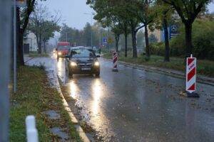 18.10.2021. Kielce. Przebudowa skrzyżowania Alei Solidarności z Aleją Tysiąclecia Państwa Polskiego i ulicą Domaszowską / Piotr Kwaśniewski / Radio Kielce