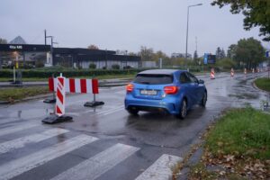 18.10.2021. Kielce. Przebudowa skrzyżowania Alei Solidarności z Aleją Tysiąclecia Państwa Polskiego i ulicą Domaszowską / Piotr Kwaśniewski / Radio Kielce