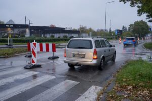 18.10.2021. Kielce. Przebudowa skrzyżowania Alei Solidarności z Aleją Tysiąclecia Państwa Polskiego i ulicą Domaszowską / Piotr Kwaśniewski / Radio Kielce