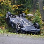 18.10.2022. Kielce. Ulica Zagnańska. Dachowanie samochodu / Piotr Kwaśniewski / Radio Kielce