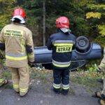 18.10.2022. Kielce. Ulica Zagnańska. Dachowanie samochodu / Piotr Kwaśniewski / Radio Kielce