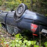 18.10.2022. Kielce. Ulica Zagnańska. Dachowanie samochodu / Piotr Kwaśniewski / Radio Kielce