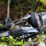 18.10.2022. Kielce. Ulica Zagnańska. Dachowanie samochodu / Piotr Kwaśniewski / Radio Kielce