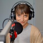 18.10.2021. Radio Kielce. Twórcy słuchowiska „Krew i żelazo” w audycji Raport Dnia. Na zdjęciu: Magdalena Galas-Klusek - reżyserka słuchowiska / Piotr Kwaśniewski / Radio Kielce