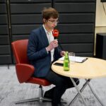 31.10.2021. Studio Polityczne Radia Kielce. Na zdjęciu: Michał Kita - Radio Kielce / Piotr Kwaśniewski / Radio Kielce