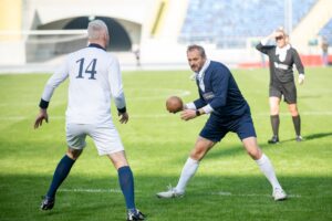 11.10.2021. Chorzów. Pokazowy mecz piłkarzy ręcznych w 11-osobowych składach na Stadionie Śląskim / ZPRP