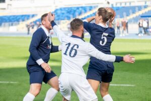 11.10.2021. Chorzów. Pokazowy mecz piłkarzy ręcznych w 11-osobowych składach na Stadionie Śląskim / ZPRP