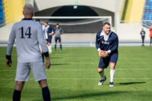 11.10.2021. Chorzów. Pokazowy mecz piłkarzy ręcznych w 11-osobowych składach na Stadionie Śląskim / ZPRP