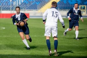 11.10.2021. Chorzów. Pokazowy mecz piłkarzy ręcznych w 11-osobowych składach na Stadionie Śląskim / ZPRP