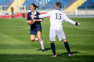 11.10.2021. Chorzów. Pokazowy mecz piłkarzy ręcznych w 11-osobowych składach na Stadionie Śląskim / ZPRP