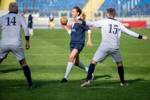 11.10.2021. Chorzów. Pokazowy mecz piłkarzy ręcznych w 11-osobowych składach na Stadionie Śląskim / ZPRP