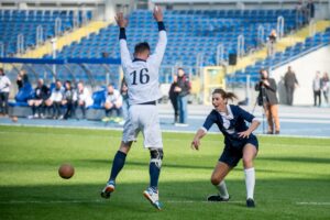 11.10.2021. Chorzów. Pokazowy mecz piłkarzy ręcznych w 11-osobowych składach na Stadionie Śląskim / ZPRP