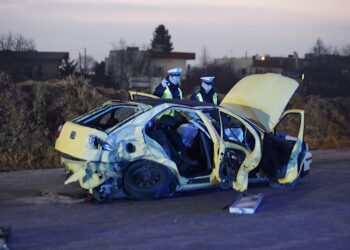 25.01.2020. Bilcza. Wypadek na drodze krajowej nr 73 Kielce - Busko-Zdrój / Jarosław Kubalski / Radio Kielce