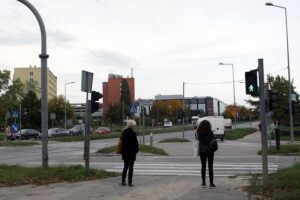 11.10.2021. Kielce. Skrzyżowanie Alei Solidarności, Alei Tysiąclecia Państwa Polskiego i ulicy Domaszowskiej / Jakub Snoch / Radio Kielce