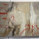 23.10.2021. Sandomierz. Maria Bieńkowska-Kopczyńska i jej prace na wystawie „Polowanie” / Grażyna Szlęzak-Wójcik / Radio Kielce