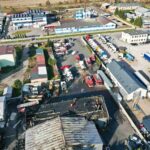 26.10.2021. Bodzentyn. Pożar warsztatu samochodów ciężarowych / Jarosław Kubalski / Radio Kielce