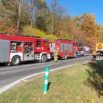 22.10.2021. Podlesie. Wypadek / słuchacz