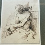 03.10.2021. Sandomierz. Rysunek Cypriana Kamila Norwida w Muzeum Diecezjalnym w Sandomierzu / Grażyna Szlęzak-Wójcik / Radio Kielce