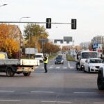 21.10.2021. Kielce. Awaria sygnalizacji świetlnej na skrzyżowaniu ulic Świętokrzyskiej, Jesionowej i Warszawskiej / Wiktor Taszłow / Radio Kielce