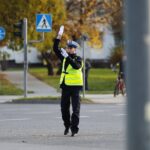 21.10.2021. Kielce. Awaria sygnalizacji świetlnej na skrzyżowaniu ulic Świętokrzyskiej, Jesionowej i Warszawskiej / Wiktor Taszłow / Radio Kielce