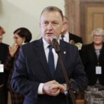 28.10.2021. Kielce. Inauguracja roku kultury oraz wręczenie świętokrzyskiej Nagrody Kultury. Na zdjęciu: Robert Jaworski - burmistrz miasta i gminy Chęciny / Wiktor Taszłow / Radio Kielce