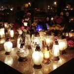 31.10.2021. Kielce. Cmentarz Stary nocą / Wiktor Taszłow / Radio Kielce