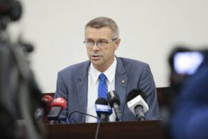 15.10.2021. Kielce. Konferencja podsumowująca Kielecki Budżet Obywatelski. Na zdjęciu: Bogdan Wenta - prezydent Kielc / Wiktor Taszłow / Radio Kielce