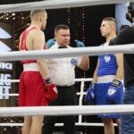 15.10.2021. Kielce. Suzuki Boxing Night 8.  Walka: Karol Pawlina (Polska) – Daniel Adamiec (Polska) / Wiktor Taszłow / Radio Kielce
