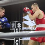 15.10.2021. Kielce. Suzuki Boxing Night 8.  Walka: Karol Pawlina (Polska) – Daniel Adamiec (Polska) / Wiktor Taszłow / Radio Kielce