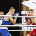 15.10.2021. Kielce. Suzuki Boxing Night 8.  Walka: Karol Pawlina (Polska) – Daniel Adamiec (Polska) / Wiktor Taszłow / Radio Kielce
