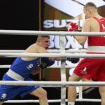 15.10.2021. Kielce. Suzuki Boxing Night 8.  Walka: Karol Pawlina (Polska) – Daniel Adamiec (Polska) / Wiktor Taszłow / Radio Kielce