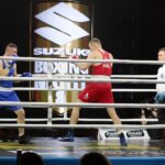 15.10.2021. Kielce. Suzuki Boxing Night 8.  Walka: Karol Pawlina (Polska) – Daniel Adamiec (Polska) / Wiktor Taszłow / Radio Kielce