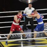 15.10.2021. Kielce. Suzuki Boxing Night 8.  Walka: Karol Pawlina (Polska) – Daniel Adamiec (Polska) / Wiktor Taszłow / Radio Kielce