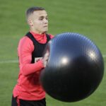 05.10.2021 Kielce. Trening reprezentacji Polski U21w piłce nożnej. Daniel Szelągowski,  wychowanek Korony Kielce / Jarosław Kubalski / Radio Kielce