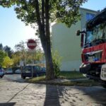 08.10.2021. Kielce. Interwencja strażaków w bloku przy ul. Marszałkowskiej / Wojciech Domagała