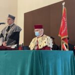 12.10.2021. Sandomierz. Inauguracja roku akademickiego w filii Uniwersytetu Jana Kochanowskiego. Na zdjęciu (od lewej): dr hab Piotr Sobolewski - dziekan filii UJK w Sandomierzu , prof. Stanisław Głuszek - rektor UJK w Kielcach / Grażyna Szlęzak-Wójcik / Radio Kielce