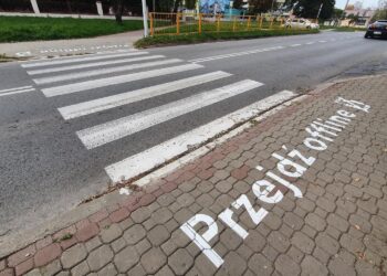 Starachowice. Przejście dla pieszych z ostrzeżeniem „Przejdź offline” / UM Starachowice