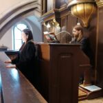 03.10.2021. Skalbmierz. Jesień Organowa im. Feliksa Rączkowskiego. Na zdjęciu (od lewej): Magdalena Cornelius i Thomas Cornelius / Marta Gajda-Kruk / Radio Kielce
