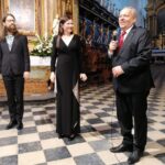 03.10.2021. Skalbmierz. Jesień Organowa im. Feliksa Rączkowskiego. Na zdjęciu (od lewej): Magdalena Cornelius, Thomas Cornelius i Jarosław Zatorski - koordynator Jesieni Organowej im. profesora Feliksa Rączkowskiego / Marta Gajda-Kruk / Radio Kielce