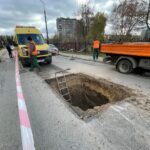 08.11.2021. Kielce. Awaria wodociągu na ul. Artwińskiego / Wiktor Taszłow / Radio Kielce